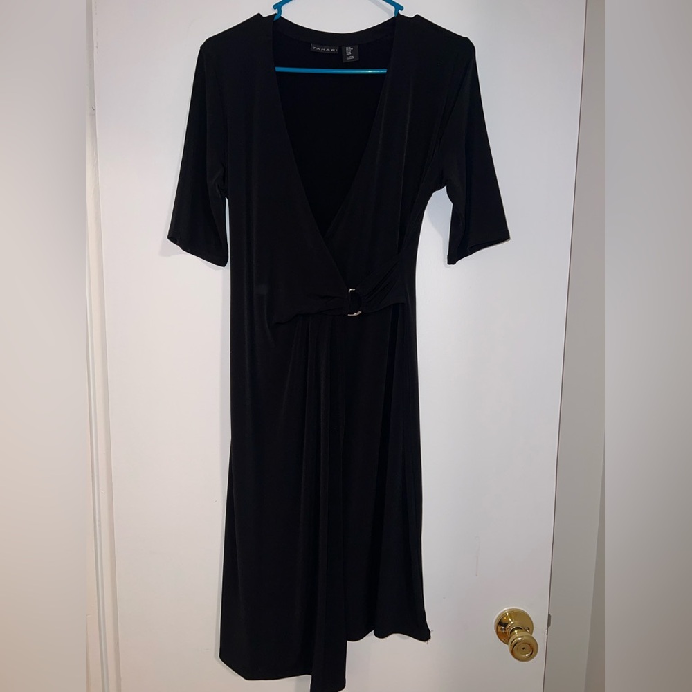 Tahari Black Midi Dress